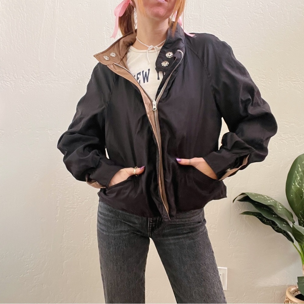EUC Mycra Pac Black Gold Reversible Rain Jacket